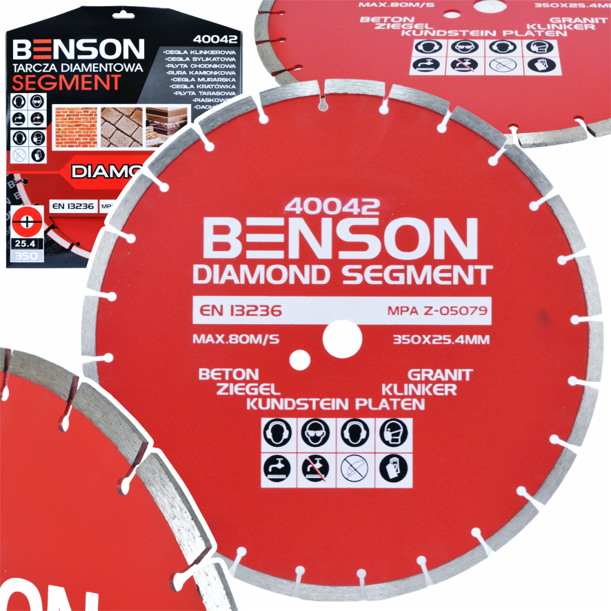 Benson Diamond Blade 350x25.4 for Brick, Concrete, Sandstone, Roof Tile, and Paving Stone