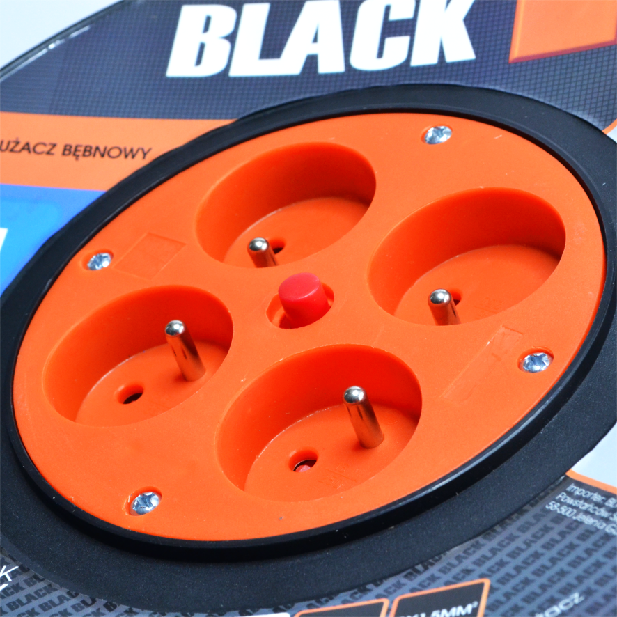 Aia pikendusjuhtme rull Poola bränd 50m 3x1.5 H05VV-F Black rull