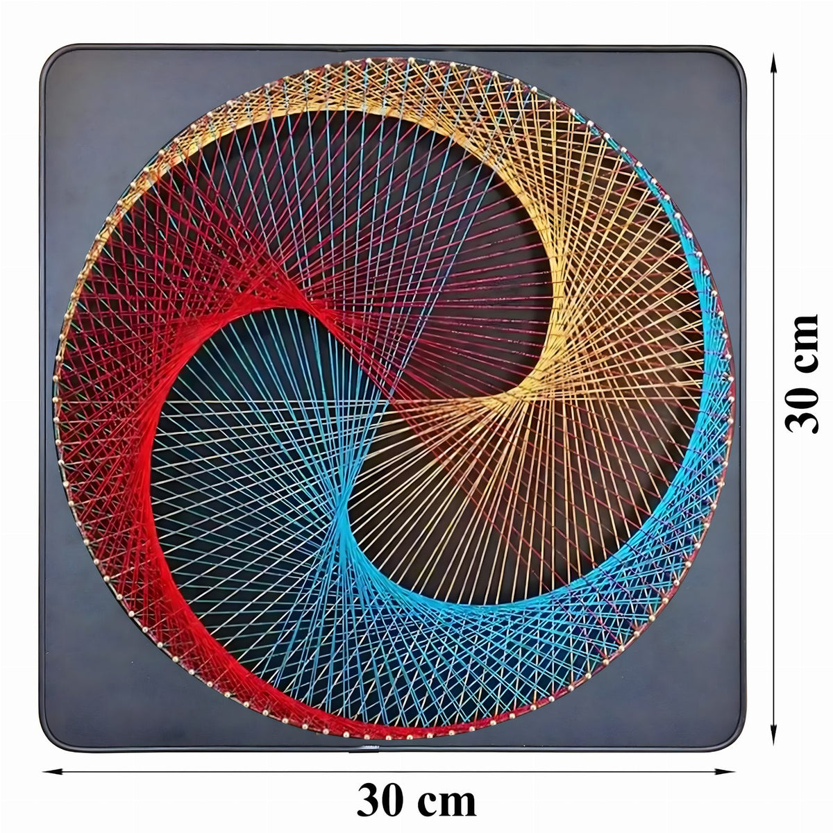 Creative String Art Kit with Frame 30x30 cm