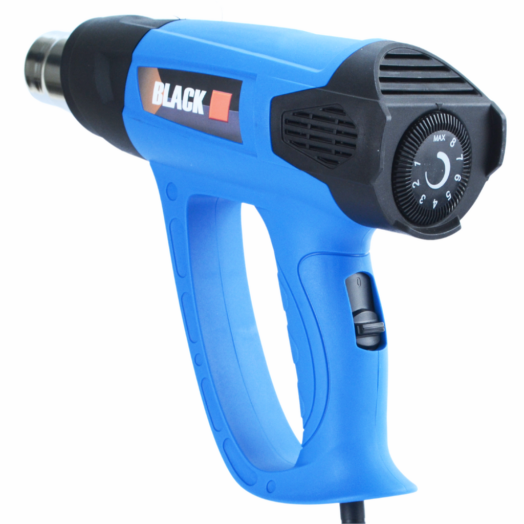 Võimas elektriline kuumapuhur sujuva temperatuuri reguleerimisega 60-600°C, 2 kiirust ja 4 otsikut