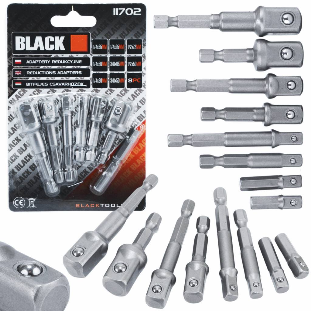 Reduction Adapters for Screwdriver Sockets 1/4, 3/8, 1/2