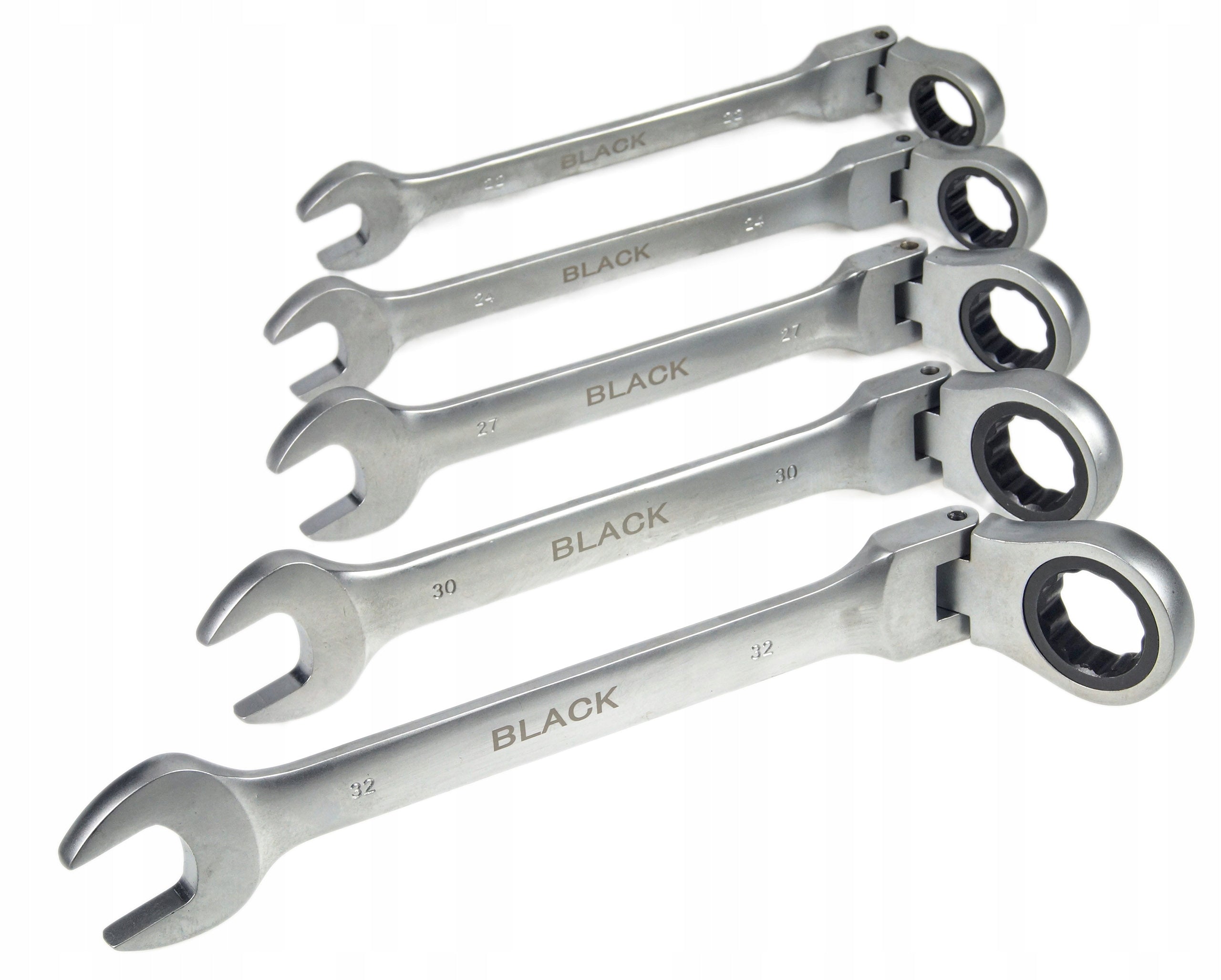 Set of 13 Combination Ratchet Wrenches 8-32mm Black