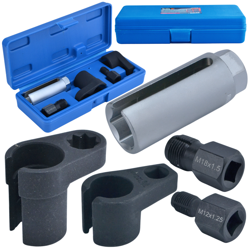 Black 5-Piece Wrench Tool Set for Servicing Lambda Sensor Probes (C40)