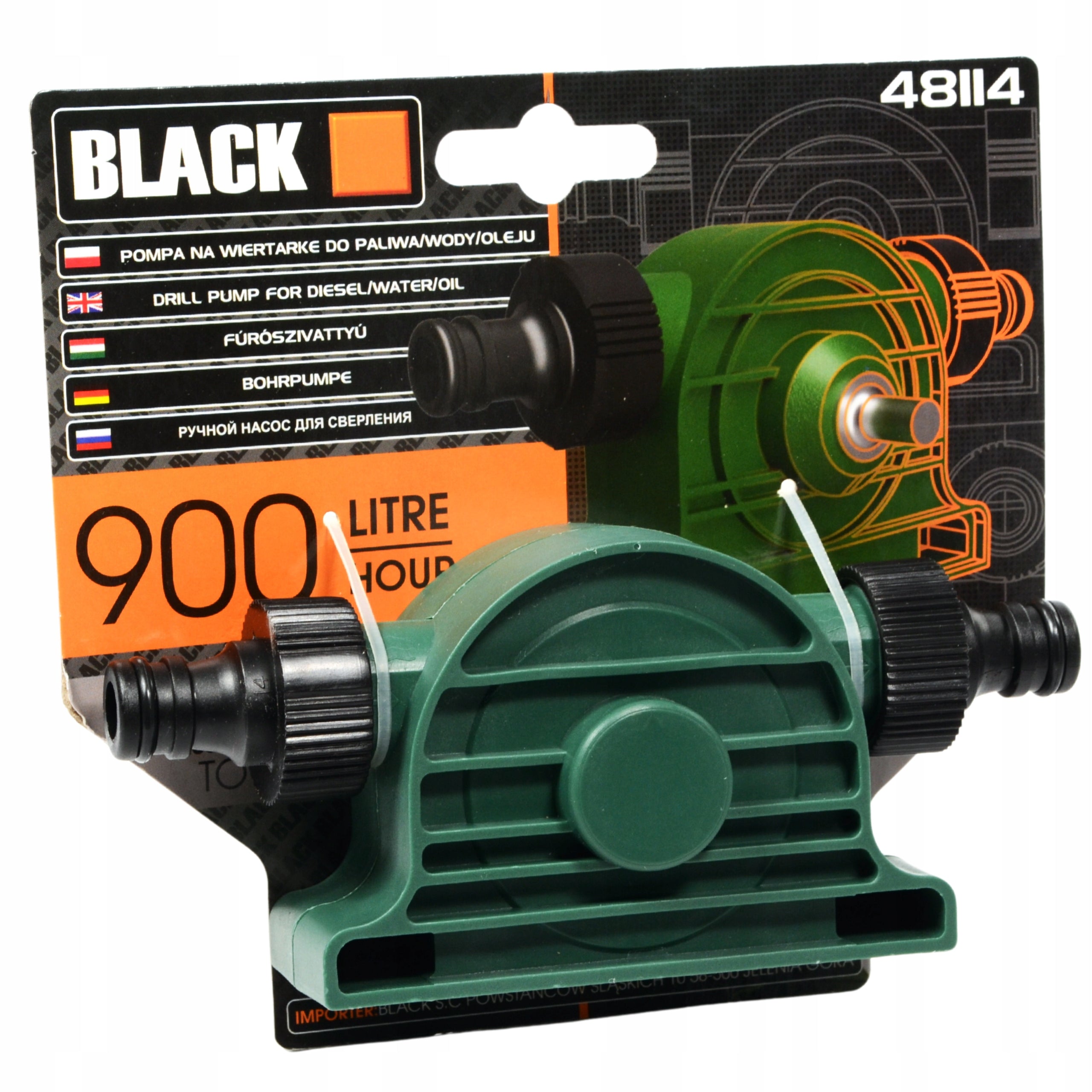 Premium Pump for Drill Screwdriver – vesi, kütus, õli Black