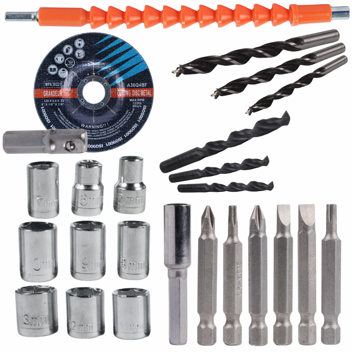 Cordless Tool Set 21V 2-in-1 Grinder and Impact Drill-Driver with 2x 4Ah Batteries, Black