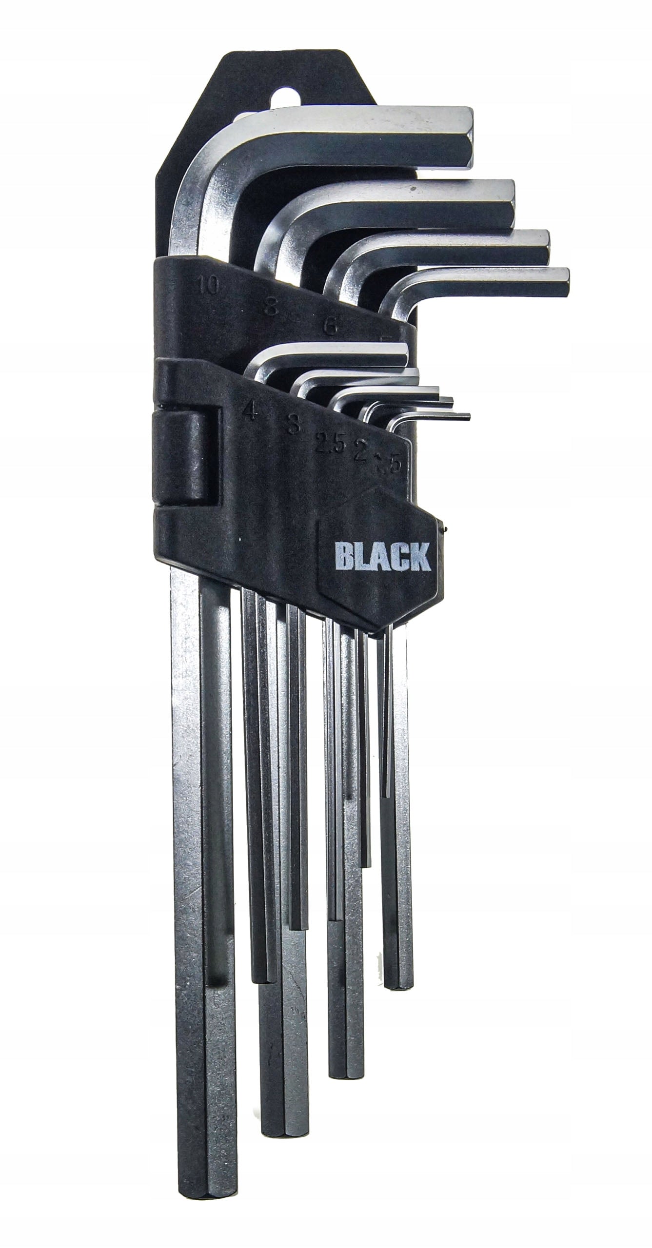 9-osaline mustade CRV kuuskantvõtmete komplekt