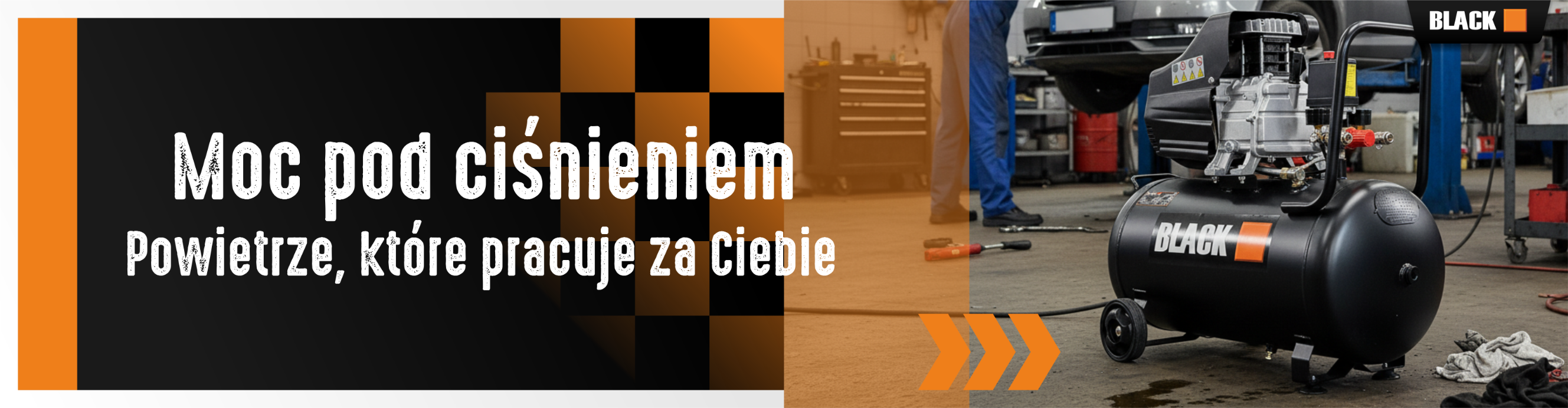 Professionaalne 50L Black õhukompressor 2.8KW tõhus