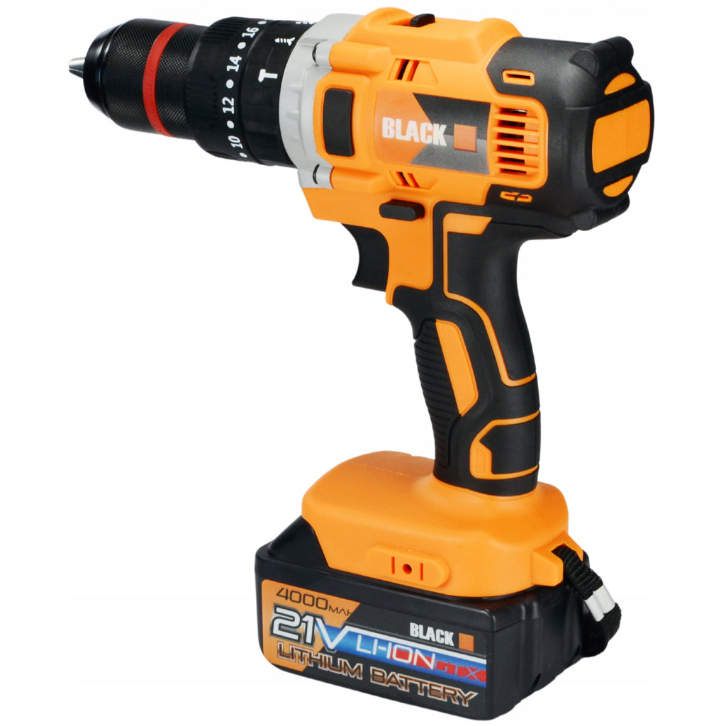 21V juhtmeta löökpuur-kruvikeeraja 2x 4Ah Li-Ion akuga