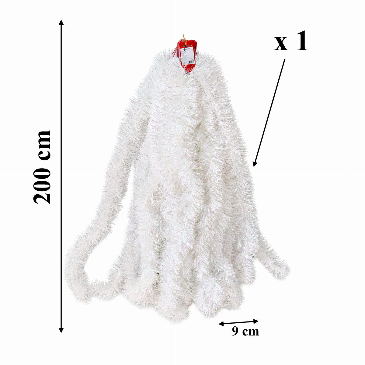 Valge läikiv jõulugirlandikett 2 m × 9 cm 1 tk RC-K-2666