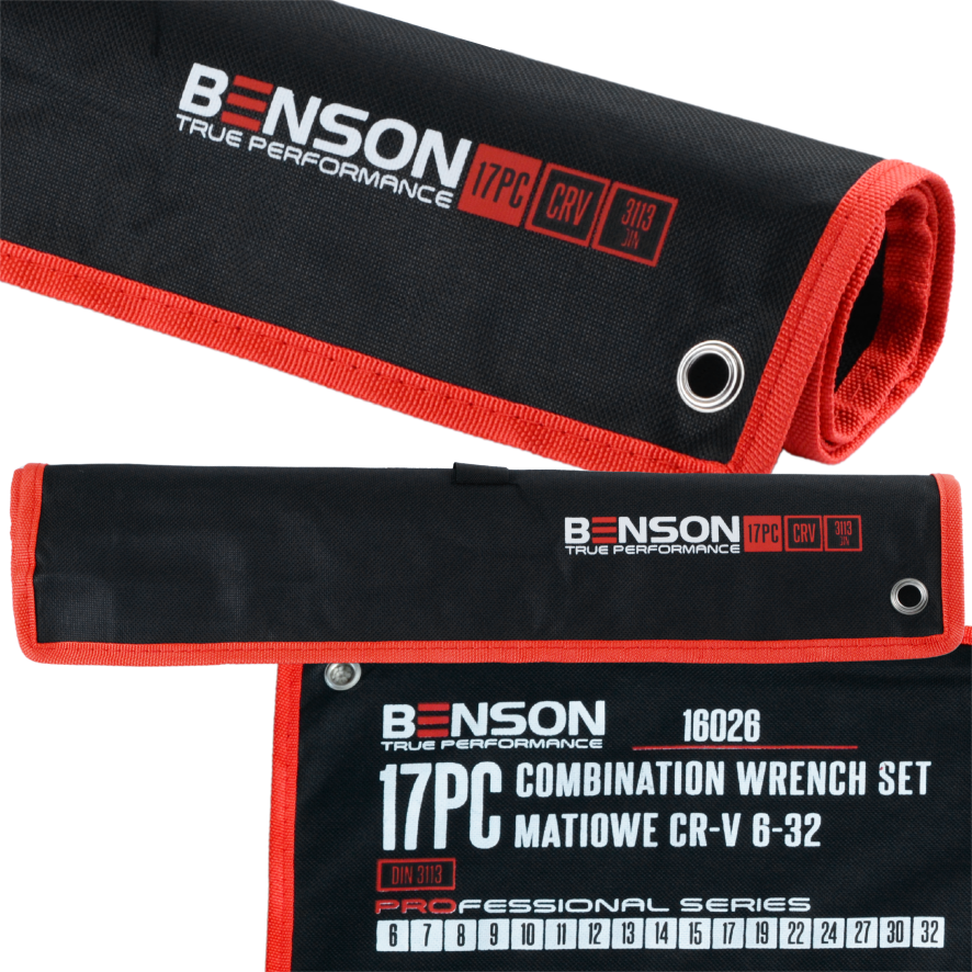 Benson by Black 17-osaline täielik mutrivõtmete komplekt, avatud ja rõngas, 6-32mm