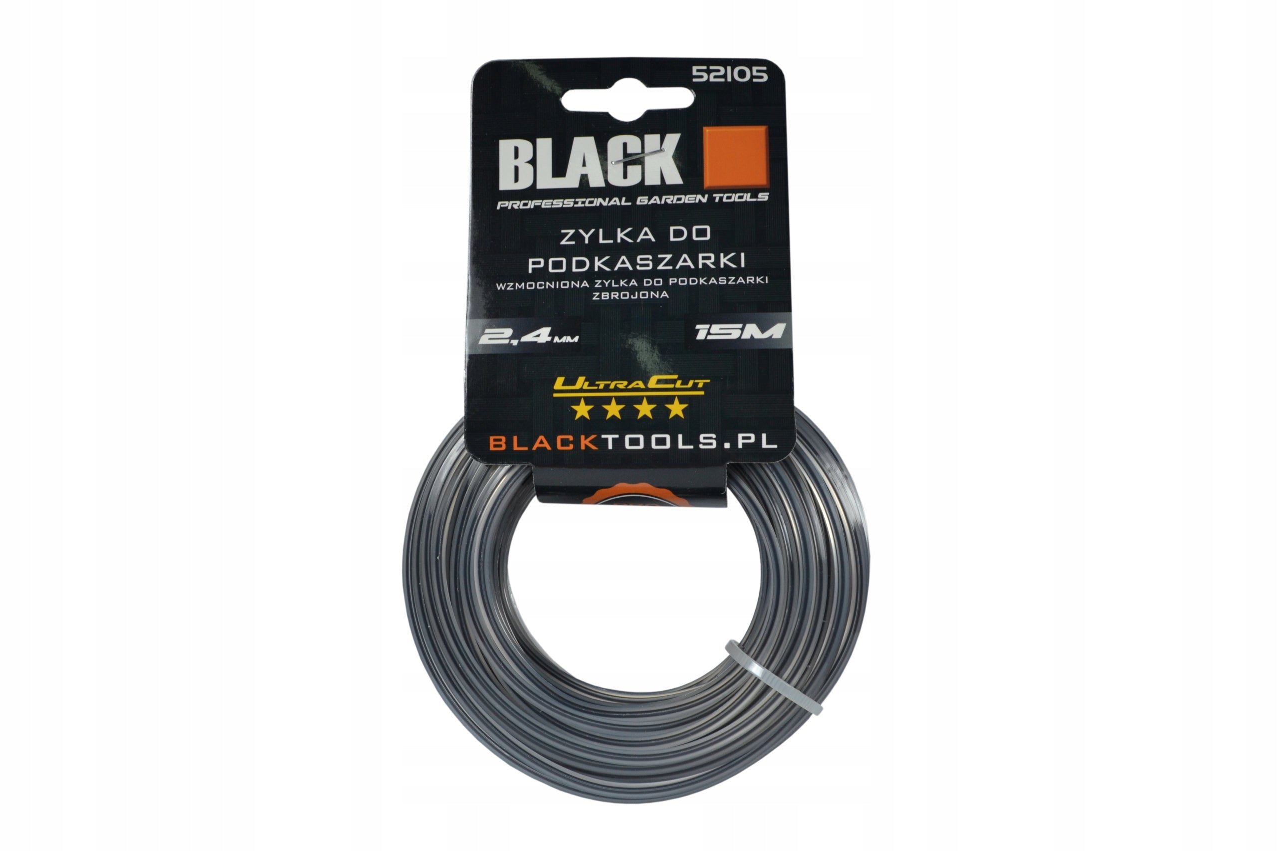 Tugevdatud trimmerijoon 2.4mm x 15m Black