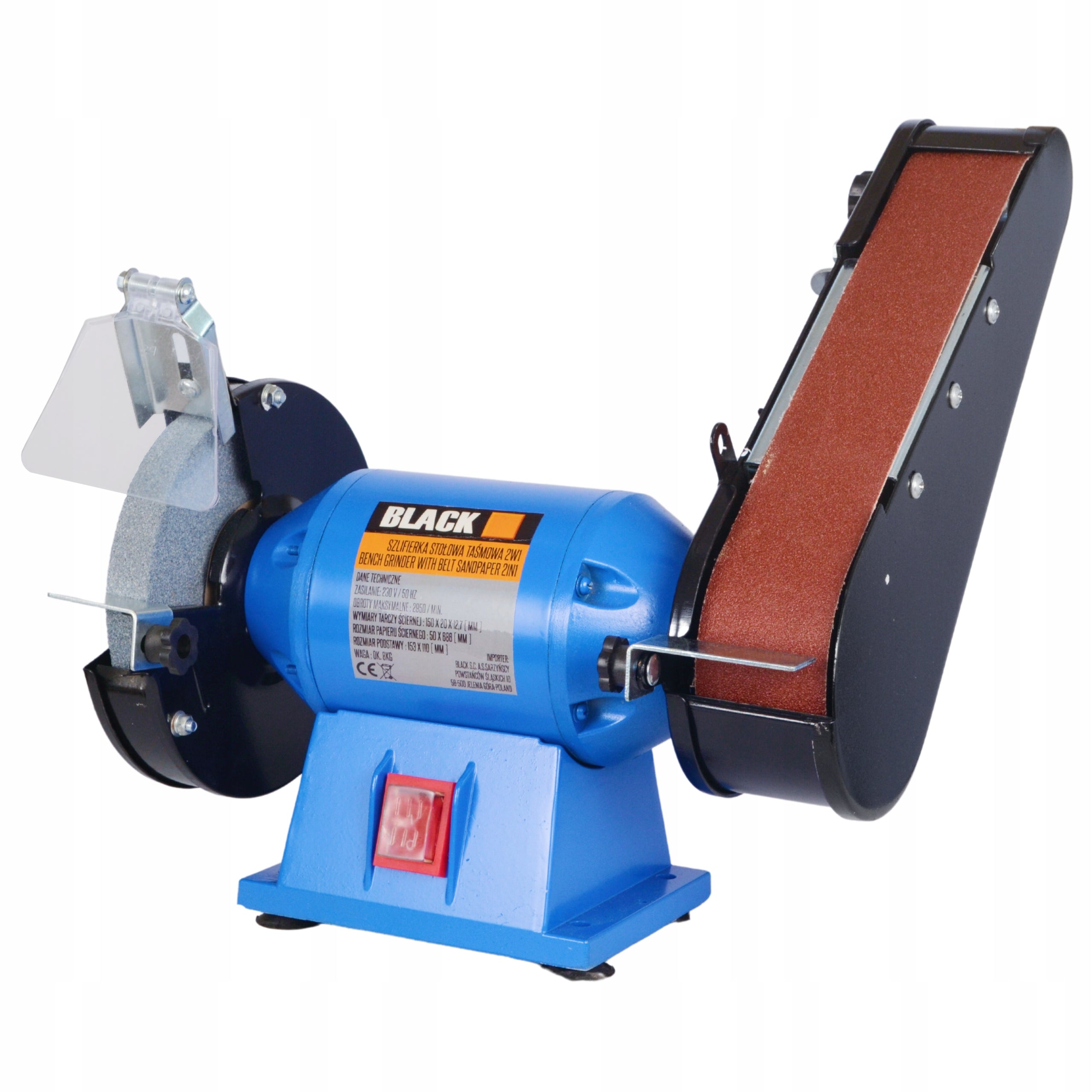 Pingiga kettas-lintlihvija Black 150/686, 250W, kahekordne funktsioon, pehme käivitus