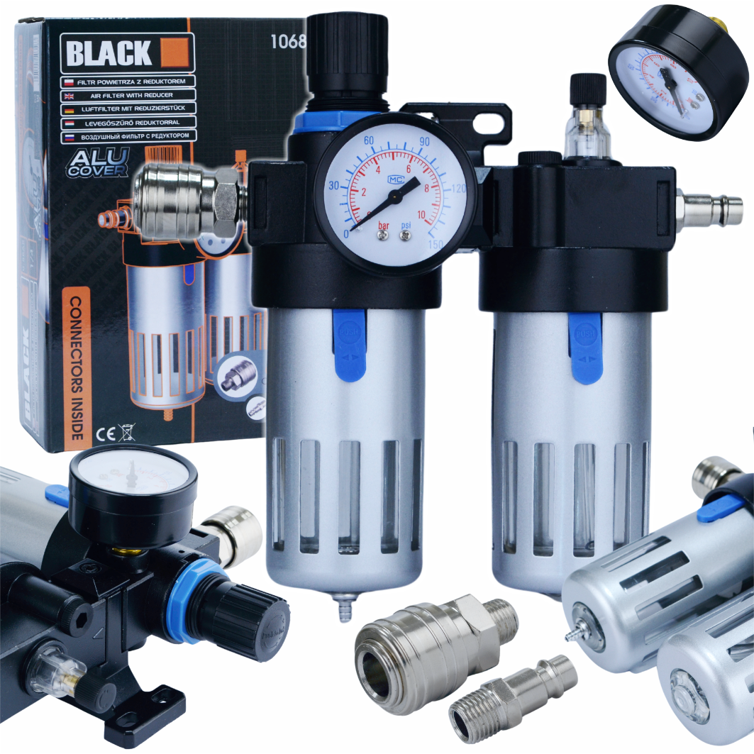 Filtri-kuivati-õliti reduktor õhu eraldaja kompressor 1/4 Black