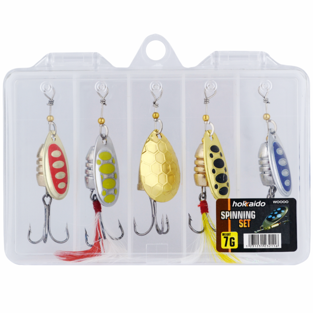 5-osaline mitmevärviline 7G Hokkaido pöörlevate lantide komplekt karbis