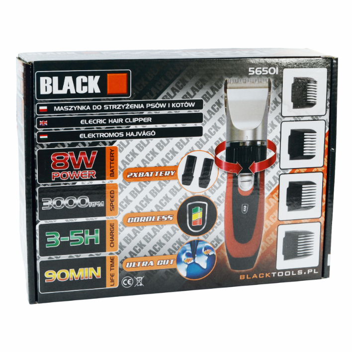 Pet Hair Clipper Set with 2 Batteries