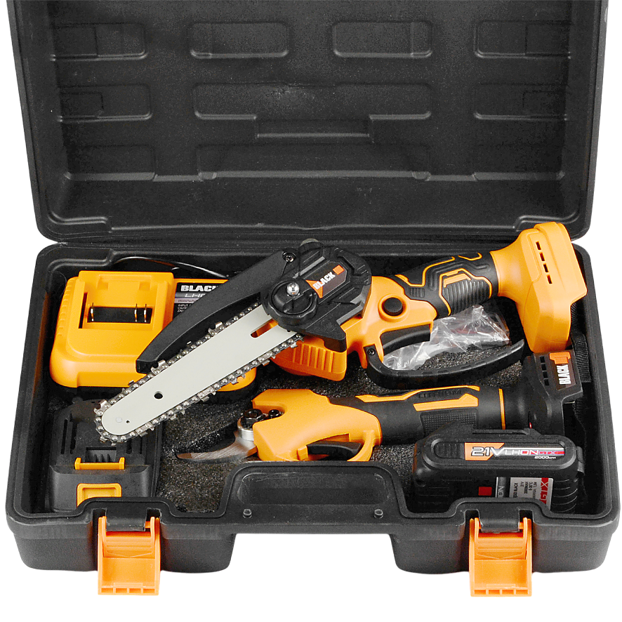 2-ühes juhtmevaba tööriistakomplekt: saag ja oksalõikur 2 x 2Ah akuga