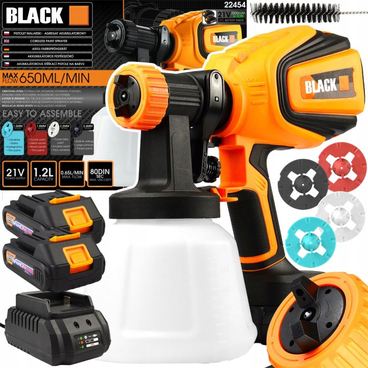 BLACK 22454 cordless paint sprayer – complete set