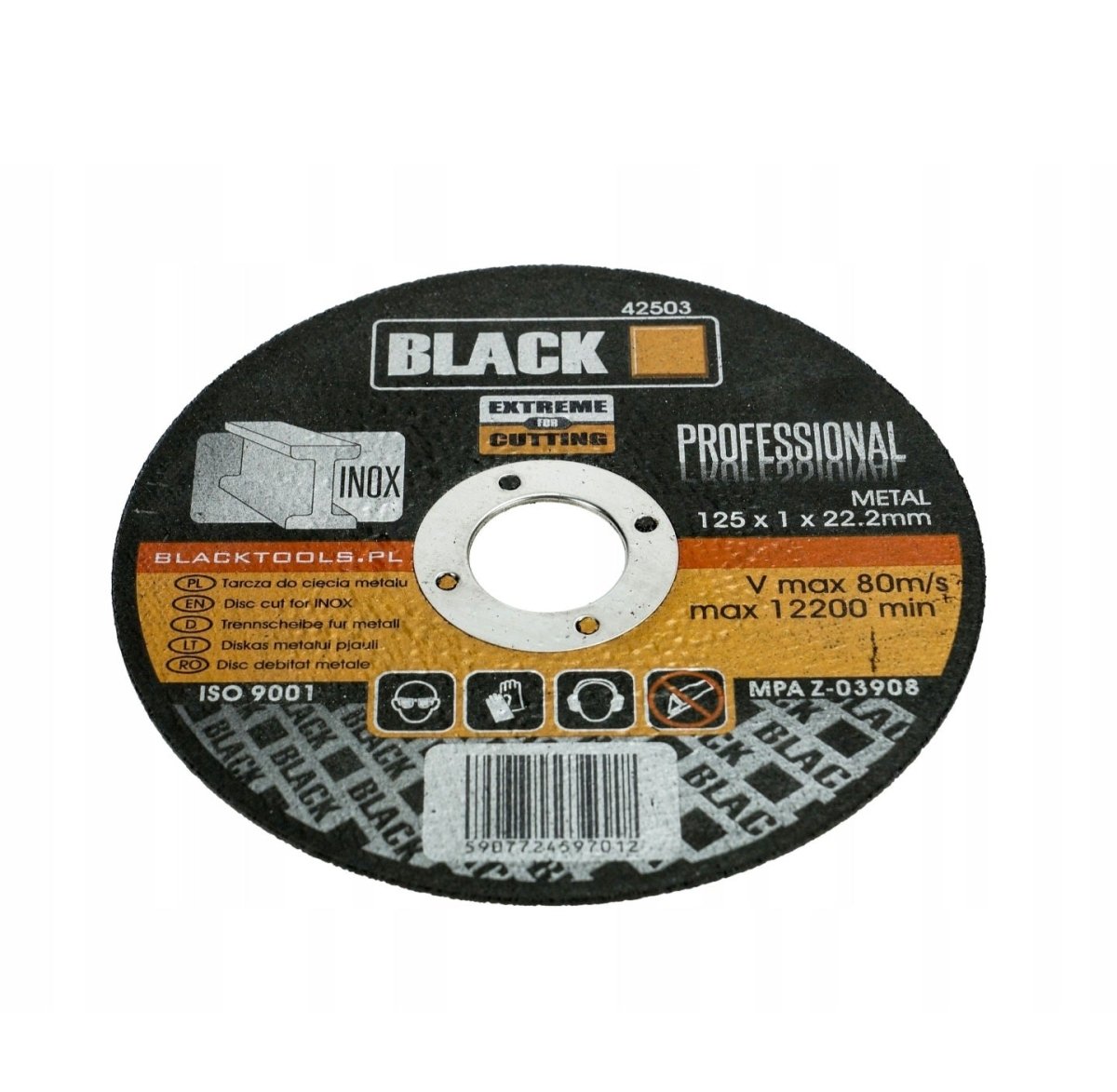 Black 42503 õhukesed metallilõikekettad 125×1×22.2 mm, 25 tk komplekt