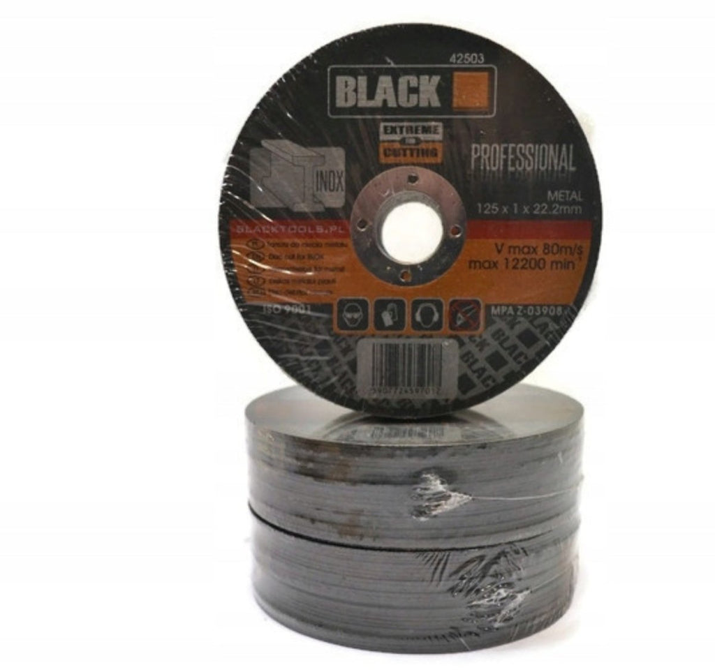 Black 42503 õhukesed metallilõikekettad 125×1×22.2 mm, 25 tk komplekt