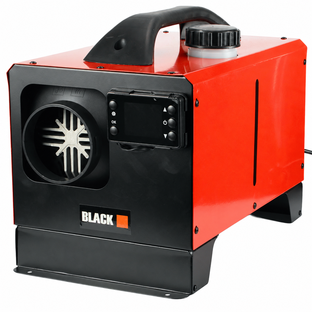 BLACK 55075 12 kW diesel air heater – front view with enlarged hot-air outlet