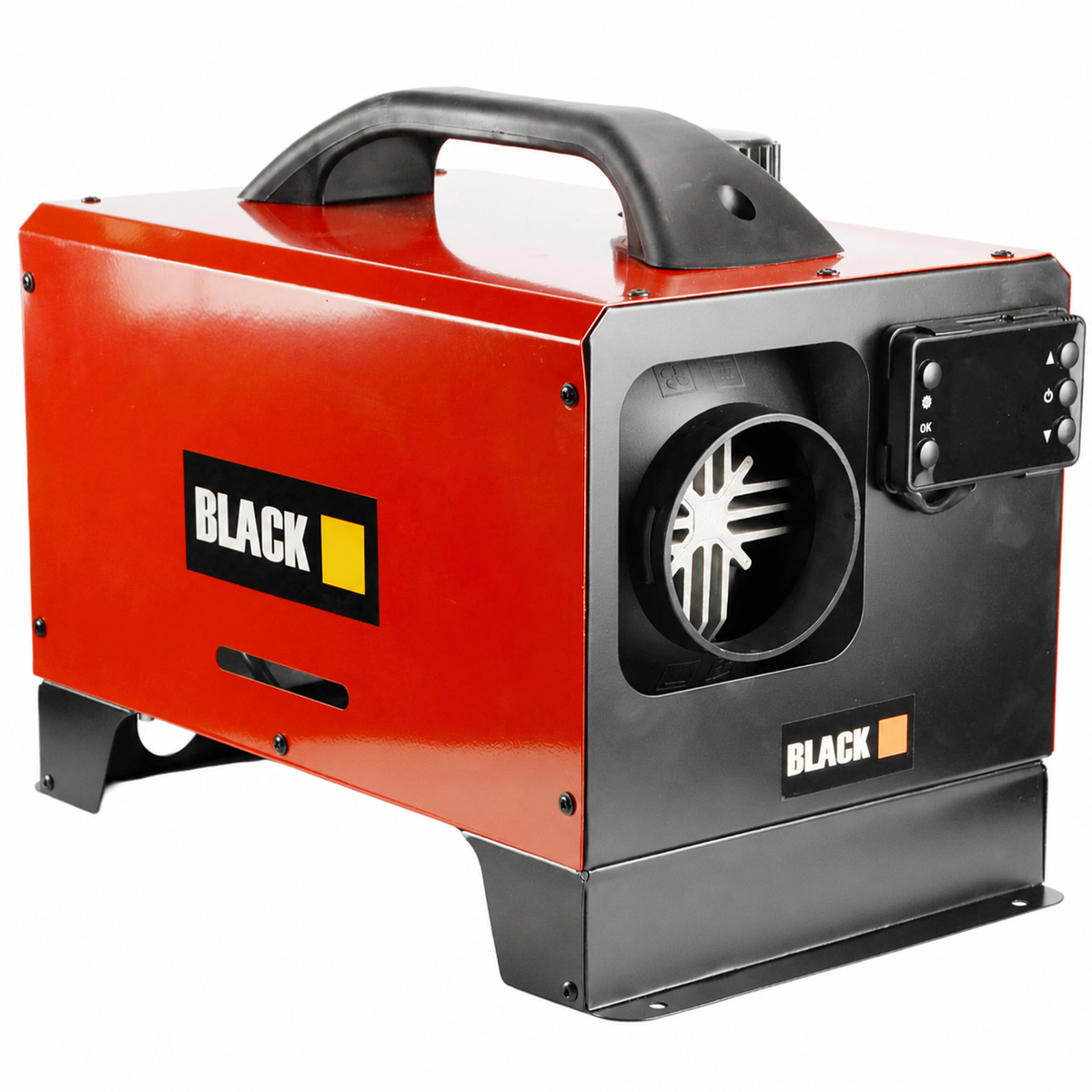 BLACK 55075 12 kW diesel air heater – side view with enlarged hot-air outlet