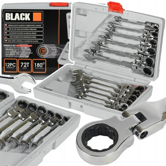 BLACK lehtnarrevõtmete komplekt 8–19 mm, 12 osa kohvris - Ostuklikk