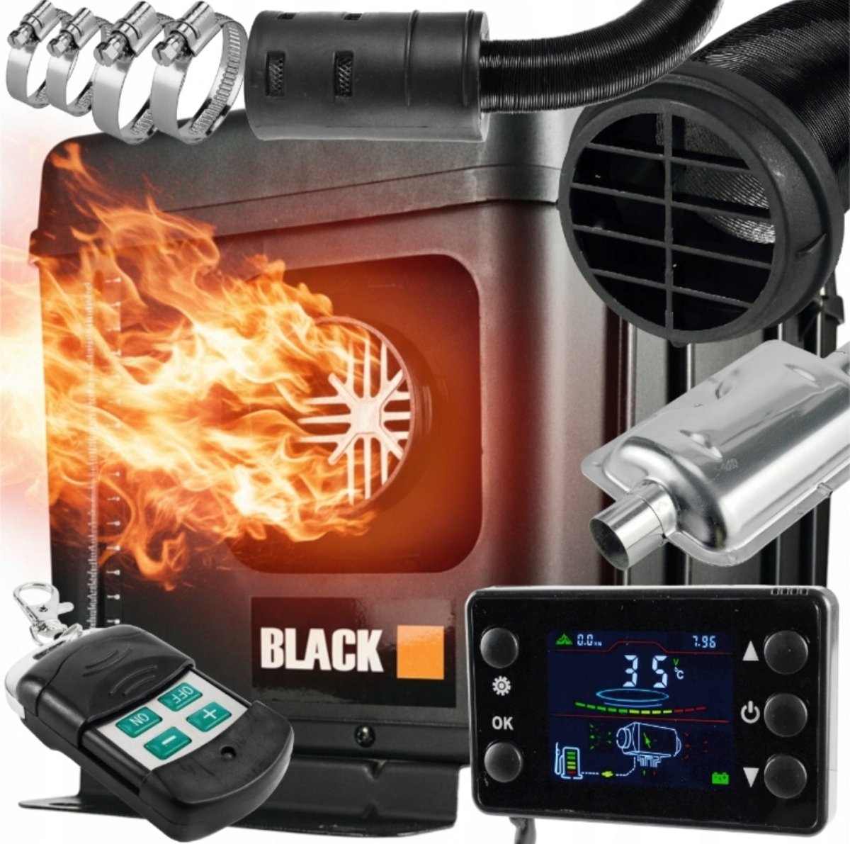 BLACK õhkseisusoojendi 8 kW “Webasto - tüüpi” 12/24/230 V - Ostuklikk