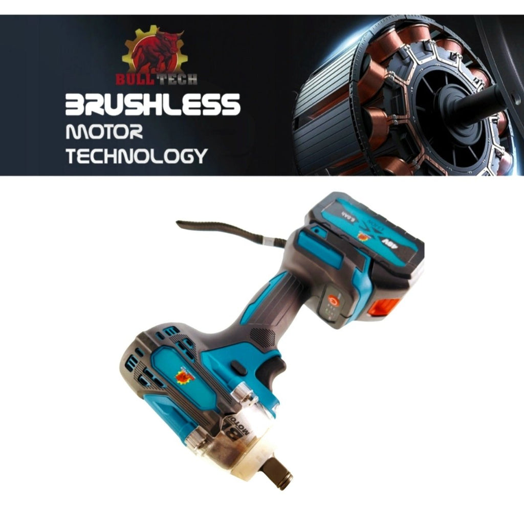 BULL-TECH BT5118 48V harjadeta juhtmevaba löökmutrivõti 2×6Ah akuga