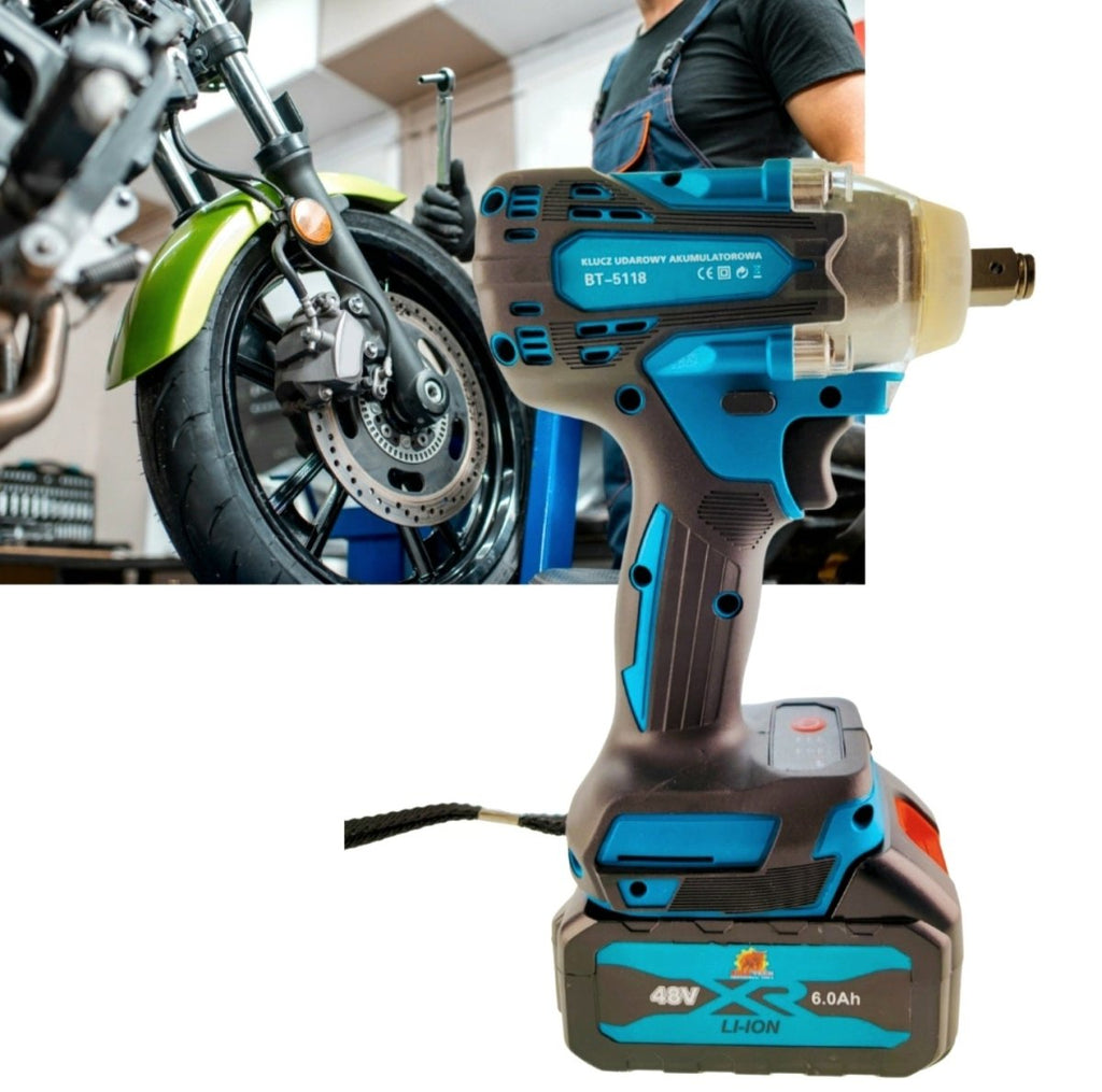 BULL-TECH BT5118 48V harjadeta juhtmevaba löökmutrivõti 2×6Ah akuga