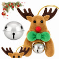 Christmas Reindeer Ornament with Hanging Loop and Bell 12cm