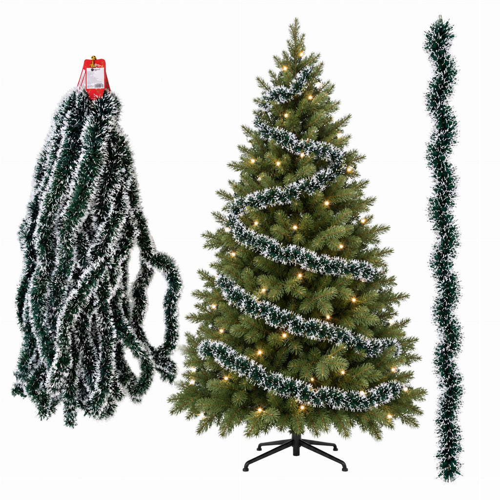 Roheline ja valge läikiv jõulugirlandikett 2 m × 6 cm, 1 tk RC-K-2662