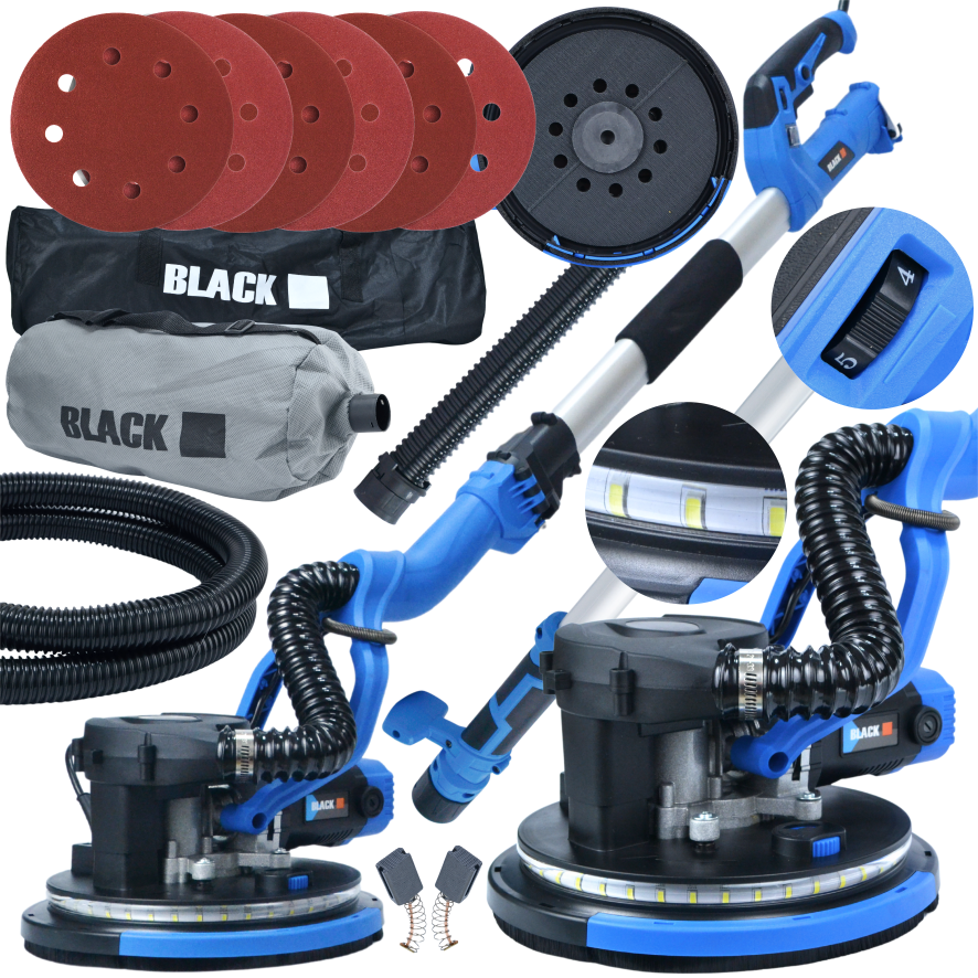 KROHVLI SILUMISEKS MÕELDUD KIPSPLAADI LIHVIMASIN, TOLMUVABA, ISEIMAV + LED 360, MUST