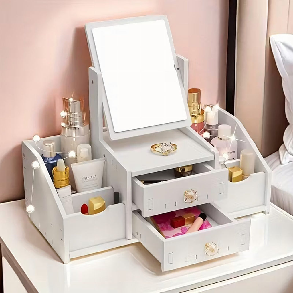 Glamour peegli ja kosmeetikaorganiseerijaga ehtekarp RC-K-2096
