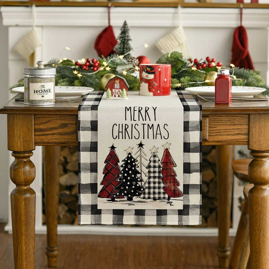 White Table Runner for Christmas Decoration 33x183 cm