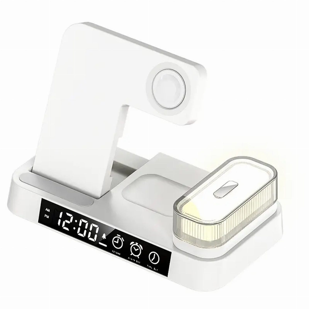 Wireless Charging Station 4-in-1 15W QI with Night Lamp White