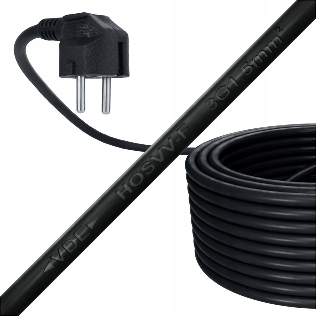 Construction Garden Electric Extension Cord Black 30m 3x1.5mm IP20