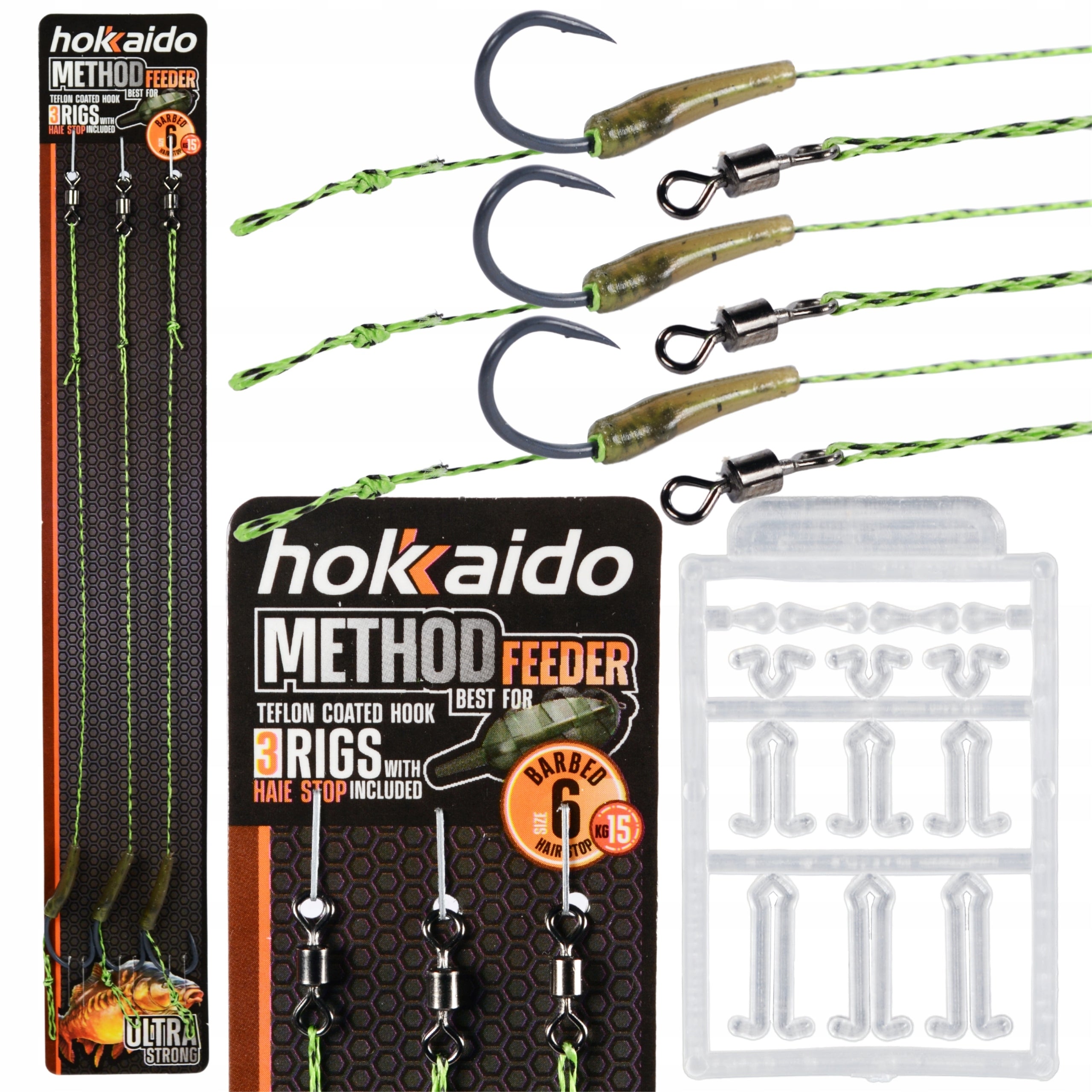 Hokkaido Carp Leader konks 8 juuksega, 3 tk