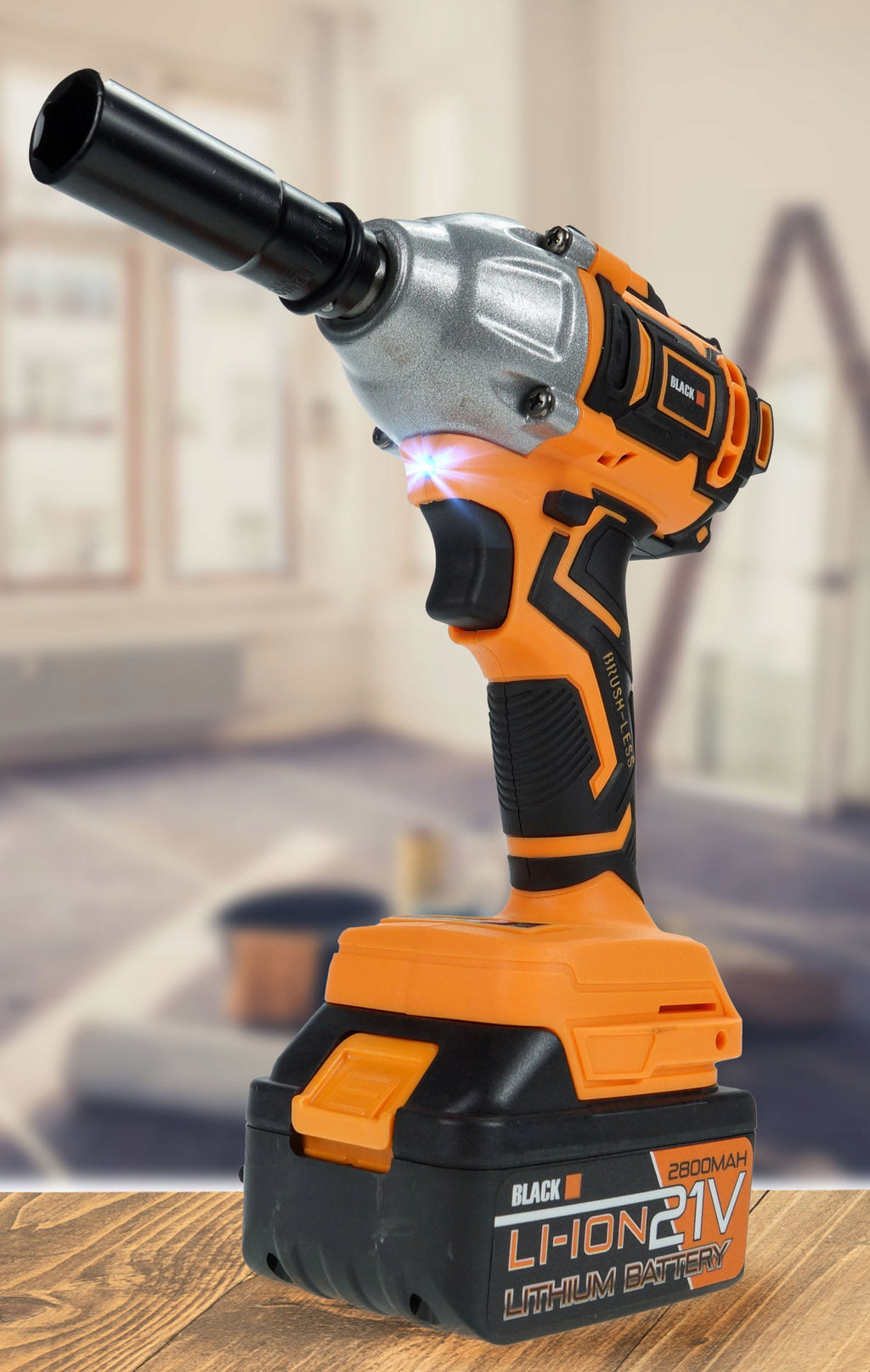 Juhtmeta löökmutrivõti 24V, 4Ah x2 akuga, Black, ratastele