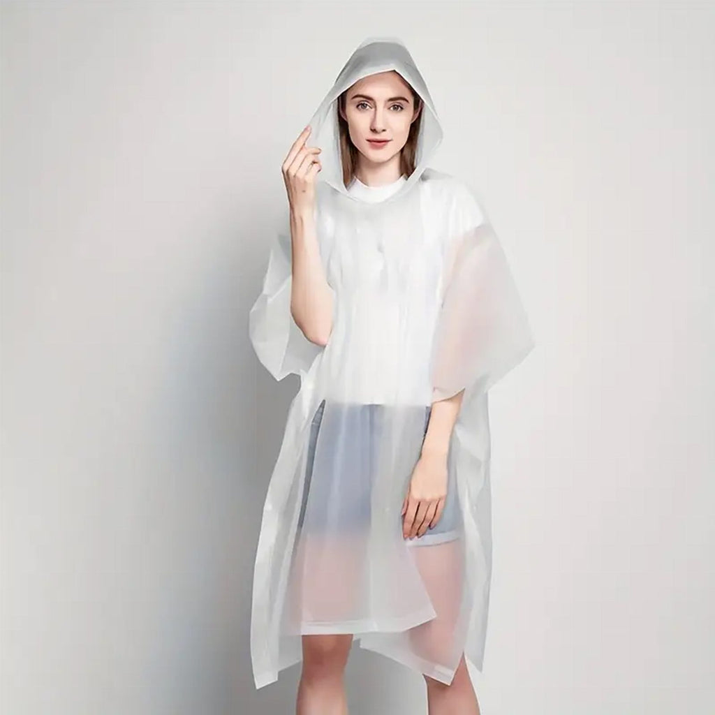 Universal Size Waterproof Rain Poncho with Hood Fish Pattern