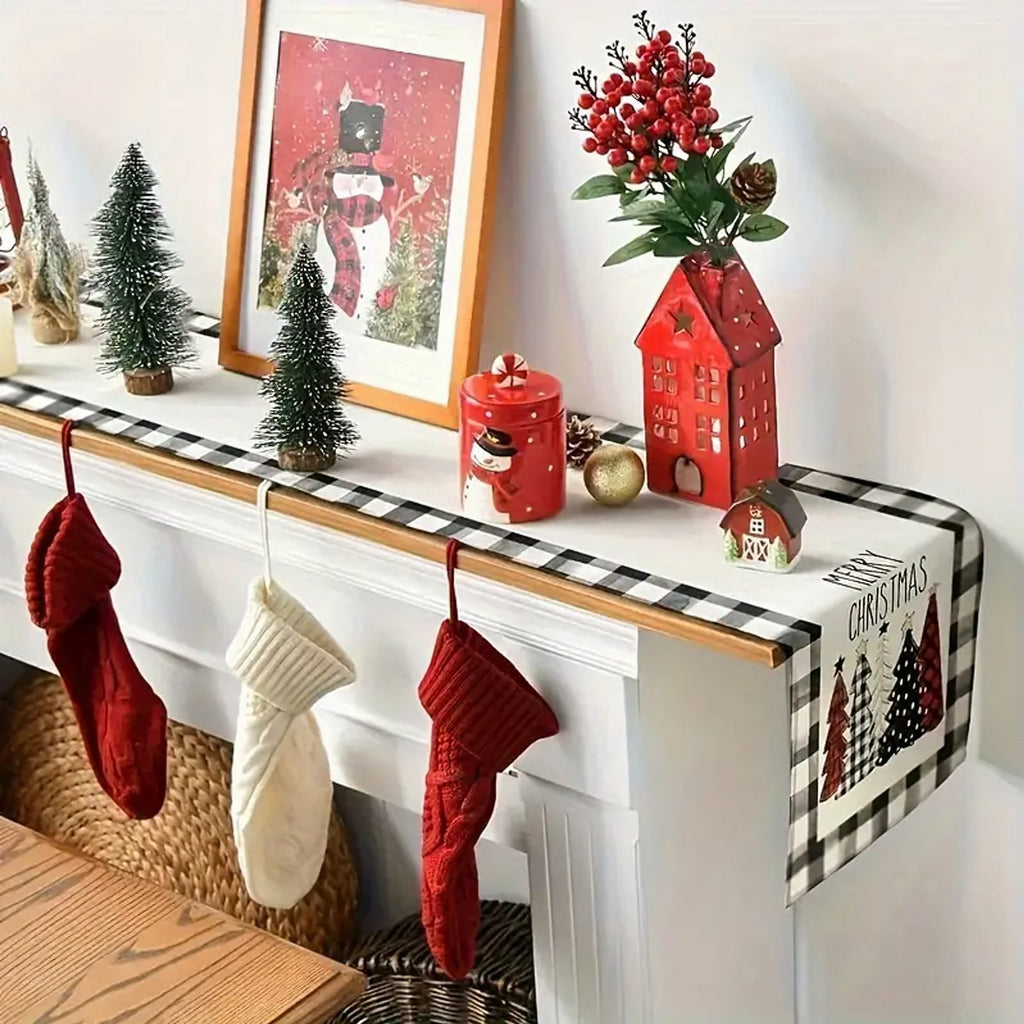 White Table Runner for Christmas Decoration 33x183 cm