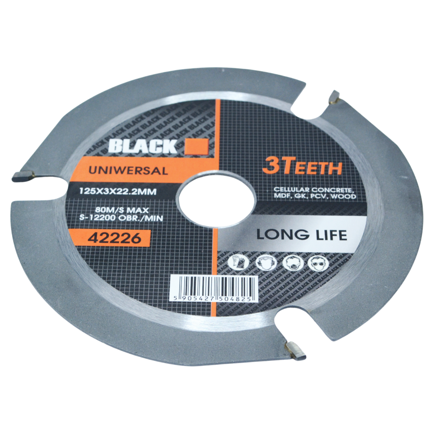 Universaalne 3T 125 x 22.2 Black tera puidu, PVC, GK, MDF höövlile