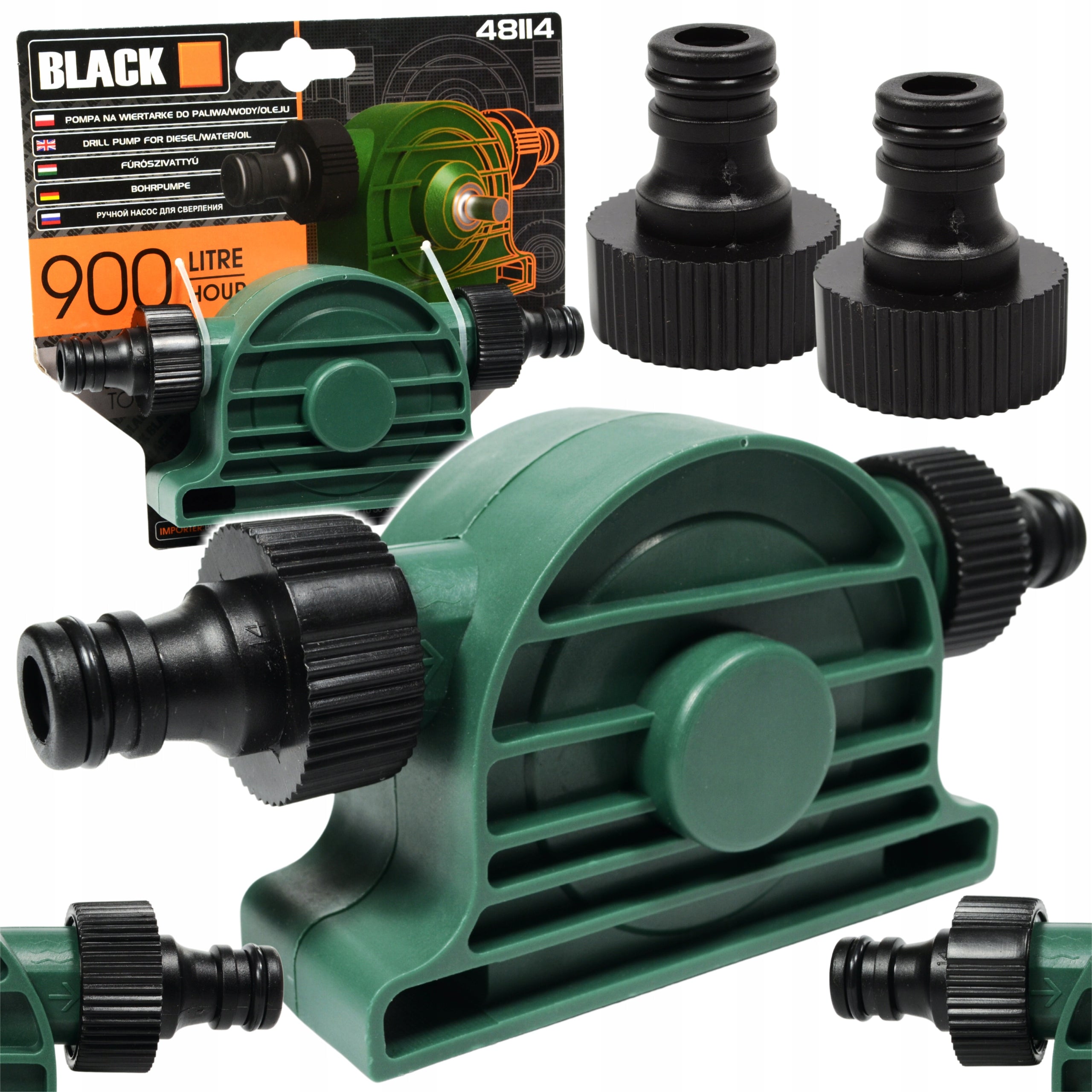 Premium Pump for Drill Screwdriver – vesi, kütus, õli Black