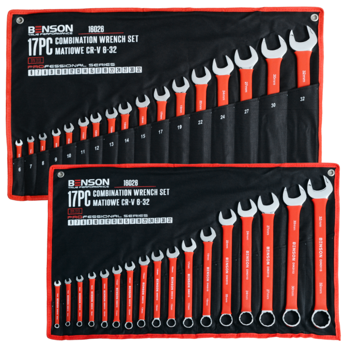 Benson by Black 17-osaline täiskomplekt matt kummist lehtvõtmete komplekt, 6-32mm