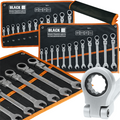Blacktools 12-osaline rätselkombivõtmete komplekt 8–19 mm musta taskutega kangaga 16211