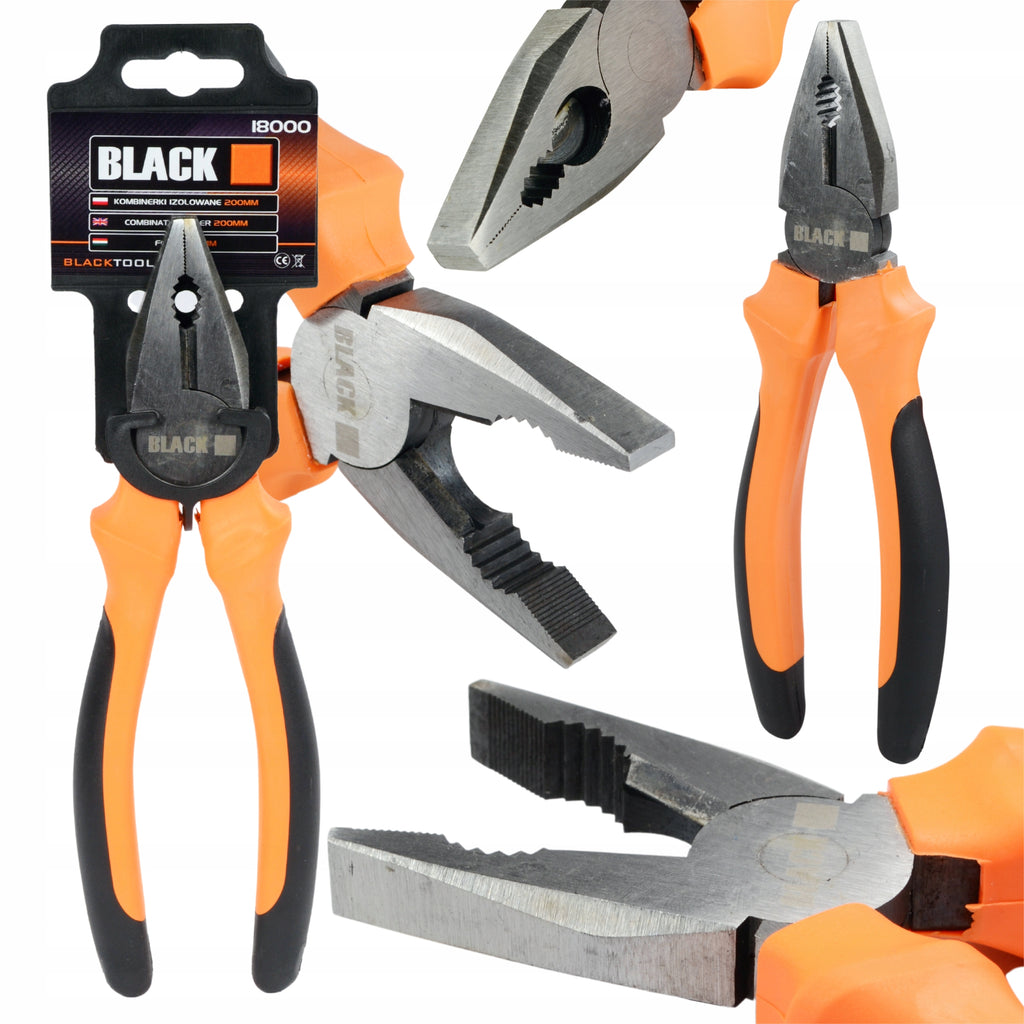200 mm Straight Insulated Pliers, Black