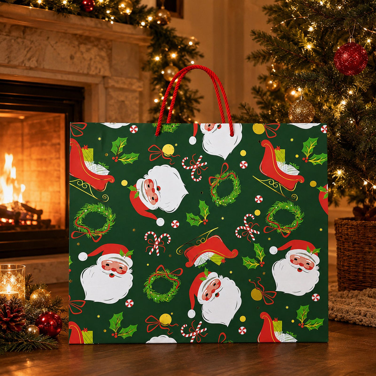 Christmas Gift Bag for Santa Presents under the Tree