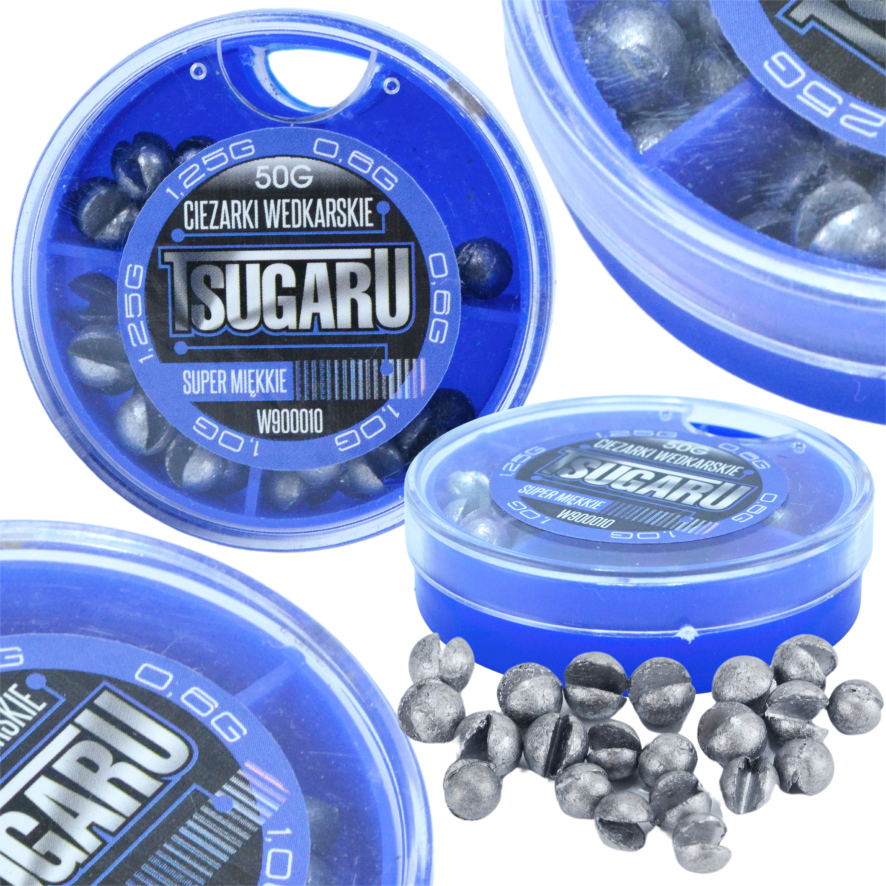 Tsugaru Lead Shot Fishing Weights Set 50g, 3 Sizes