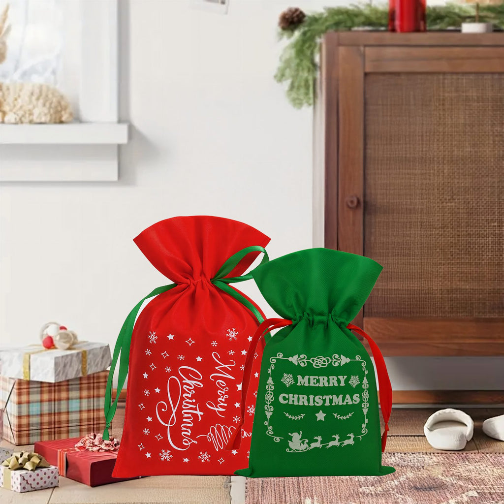 Set of 8 Decorative Holiday Gift Bags with Ribbon 8 pcs