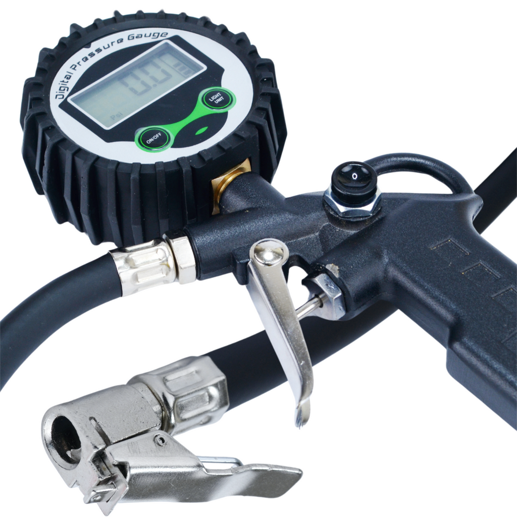 Digitaalne rehvipump 1/4" 0-15 baari voolik 45 cm Black