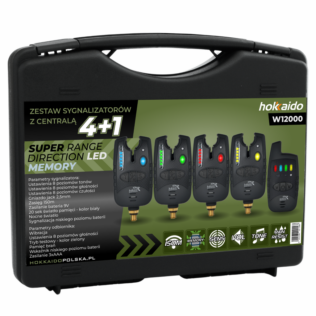 Kalastusäratuse komplekt 4+1 Hokkaido juhtseadmega karbis